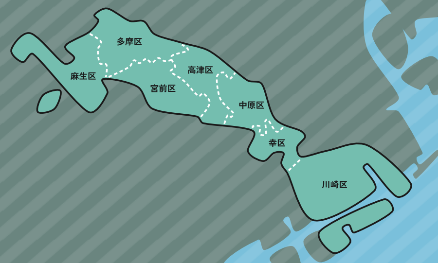 東京23区対応エリアのマップ